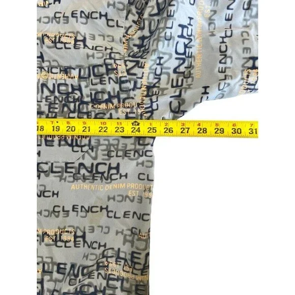 Clench Jeans Blue Clench All Over Print Button Up Shirt Mens Size XL - Picture 7 of 8